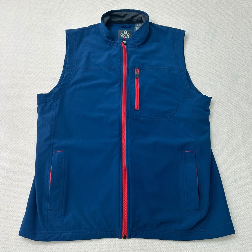 Gently Used Turtleson Mens Blue Performance Full Zip Vest Medium B60117